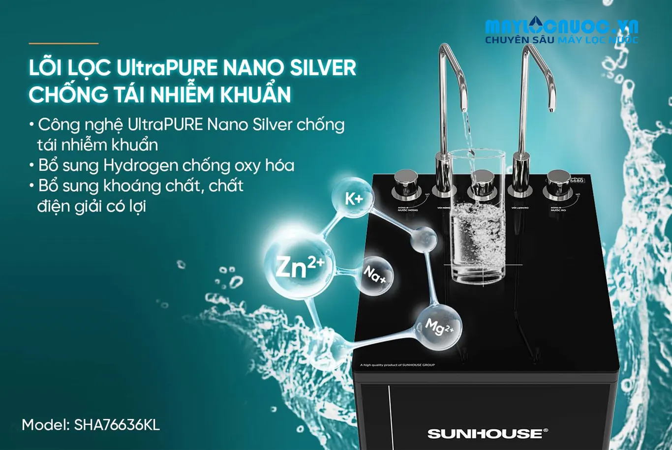 MÁY LỌC NƯỚC RO UltraPURE SUNHOUSE SHA76636KL -11 LÕI 